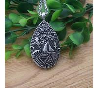 FUWIND necklace pendant jewelry Storm and Rain Thunder and Waves Monstrous Sailboat On the Sea Necklace Outdoor Explorer Jewelry Christmas birthday party gifts