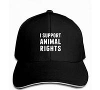 FUWIND Retro Baseball cap I Support Animal Rights Men's Cruelty Activist PETA Vegetarian VEGAN Snapback Hat with Peak Outdoor Sport Hat Gifts for Hip Hop Lovers Birthday gifts