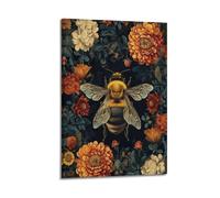 FUWKKZM Bumble Bee ByWilliam Morris Poster Decorative Painting Canvas Wall Art Living Room Poster Bedroom Painting Frame-style 08x12inch(20x30cm)