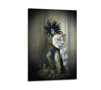 FUWKKZM Cheyenne Dog Soldier Indian Native Poster Decorative Painting Canvas Wall Art Living Room Poster Bedroom Painting Frame-style 12x18inch(30x45cm)