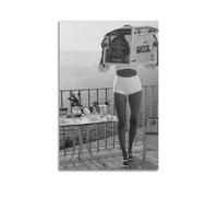 FUWKKZM Vintage Black And White Woman Reading Newspaper Poster Decorative Painting Canvas Wall Art Living Room Poster Bedroom Painting Unframe-style-1 24x36inch(60x90cm)