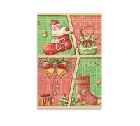 FUWKKZM Vintage Merry Christmas Poster Decorative Painting Canvas Wall Art Living Room Poster Bedroom Painting Unframe-style-2 12x18inch(30x45cm)