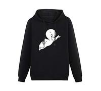 fuwo Hooded Casper The Friendly Ghost Long Sleeve Sweatshirts Black XXL