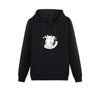 fuwo Hooded Dead Milkmen Punk Music Group Cow Logo Long Sleeve Sweatshirts Black M