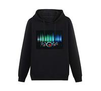 fuwo Hooded Sound Activated Led Multicolor Speaker Long Sleeve Sweatshirts Black M