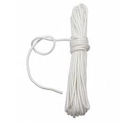 Fuwok 2/3/4/6/8/10MM 20M(64ft) Satin Nylon Trim Cord,Rattail Silk Cord,All Purpose Rope,Assorted Colors Nylon String Twisted Durable Long Ropes (White, 2mm)