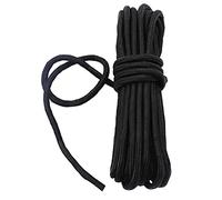 Fuwok 2/3/4/6/8/10MM 20M(64ft) Satin Nylon Trim Cord,Rattail Silk Cord,All Purpose Rope,Assorted Colors Nylon String Twisted Durable Long Ropes (Black, 6mm)