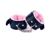 Fuwok Leather Hand Cǔffs Adjust Wris 008 (Black Pink)