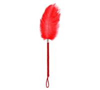 Fuwok Soft Ostrich Feather Tickler Whips Crop (Red)