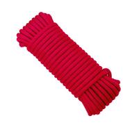 Fuwok Solid Braided Polypropylene Rope, 10M(32ft) Nylon Rope, All Purpose Rope, Utility Cord Tie Down Rope for Camping, Tie, Pull, and Knot, Indoor and Outdoor Use (Red, 4mm)