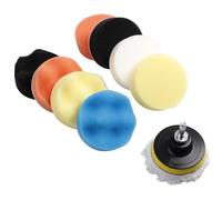 Fuworance 3'' Car Drill Polishing Pads Kit 11Pcs Waffle Waxing Buffing Polishing Sponge Pads Polisher Cordless Drill Adapter Wool Buffing Kits Buffer Sponge Attactment for Automotive Polisher Sanding