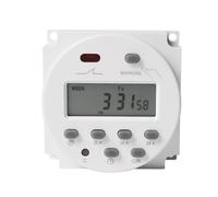 Fuworance CN101A DC12V 16A Mini Time Switch Digital LCD Power Weekly Programmable Small Microcomputer Control Power Timer Switch 50-60hz On-off-timer Waterproof Cover White