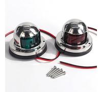 Fuworance LED Bow Boat Navigation Light 12V Sailing Signal Lamp Red Green Marine Boat Yacht Anchor Light Stainless Steel Navigation Signal Warning Indicator Bulbs
