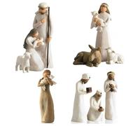 FUWQEPA Nativity Set Born Scene Willow-Tree Figure, 1 Set Of 10pcs Figures Nativity Scene Resin, Christmas Nativity Scene With Figures, Christmas Nativity Figures Holy Family Decoration