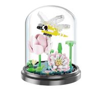 Fuwraixis Dragonfly Building Blocks, 280 Pieces Clip-on Toys Bug Building, Eternal Flower Bricks, Home Office Decoration Collection, Birthday Gift