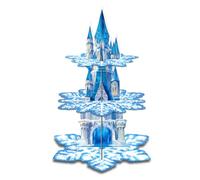 Fuwraixis Ice Castle Cupcake Stand, 3-Tier Dessert Tower, Snowflake Birthday Party Decoration, Frozen Cake decoration, Suitable for anniversaries and family gatherings