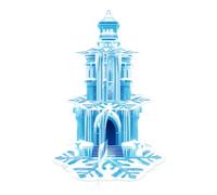 Fuwraixis Snowflake Cupcake Stand, 3-Tier Dessert Tower, Ice Castle Birthday Party Decoration, Frozen Cake decoration, Suitable for anniversaries and family gatherings
