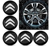 FUWUDI 4 Pcs Wheel Center Cap Sticker for Citroen C1 C2 C3 C4 C5 C6 C8 C4L DS3 56mm, Wheel Trim Sticker, Badge Emblem Decal, Hub Caps Wheel Stickers, Stickers for Hub Caps