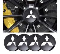 FUWUDI 4 Pcs Wheel Center Cap Sticker for Mitsubishi Asx Lancer Outlander Pajero Ralliart 60mm, Wheel Trim Sticker, Badge Emblem Decal, Hub Caps Wheel Stickers, Stickers for Hub Caps