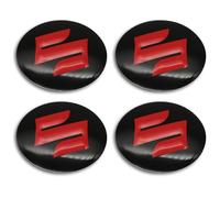 FUWUDI 4 Pcs Wheel Center Cap Sticker for Suzuki JIMNY Grand Vitara Sx4 Swift 56MM, Wheel Trim Sticker, Badge Emblem Decal, Hub Caps Wheel Stickers, Stickers for Hub Caps,Red