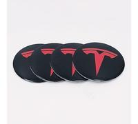 FUWUDI 4 Pcs Wheel Center Cap Sticker for Tesla Model 3 Y S X 56MM, Wheel Trim Sticker, Badge Emblem Decal, Hub Caps Wheel Stickers, Stickers for Hub Caps,B