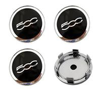 FUWUDI 4Pcs Car Hub Caps for Fiat 500/500L/500X 60mm, ABS Plastic, Snap-On