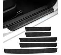 FUWUDI 5PCS Car Door Sill Protector Strips, Carbon Fiber Threshold Protective Film for Skoda Kamiq NW4 I 2019-2024, Kick Plate Cover Sticker, Door Edge Protection Decorate