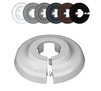 FUX 10 Pieces Radiator Pipe Covers for Pipe diameters 12mm-35mm; Heating Floor Pipe Collars Rings White, Black, Grey, Brown (22mm, Light Grey 7035)