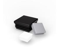 FUX 10 pieces square plastic end caps, 10x10mm-120x120mm, tube inserts, chair leg floor protectors, furniture feet, rubber stoppers, rubber bung (35x35mm, wall thickness: 1.5-2mm, white)