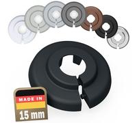 FUX 10 Radiator Pipe Covers Single Collars 15mm Anthracite Grey - Heater Covers - Floor Rings