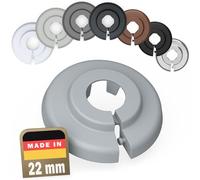 FUX 2 Pieces Radiator Pipe Covers for Pipe diameters 12mm-35mm; Heating Floor Pipe Collars Rings White, Black, Grey, Brown (22mm, Window Grey 7040)