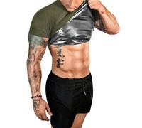 FUXERT Sauna Shirt for Men Compression Weight Loss Full Body Shaper for Workout and Sport, Officially licensed green fleece, Star Wars Silent One Crew, L