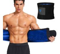 FUXERT Waist Trimmer Belt for Men & Women Waist Trainer Sweat Band for Stomach Weight Loss Workouts(SOBK L) Solid Black