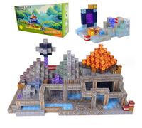 FUXHBFB Magnetic Blocks Build Mine 100PCS - Magnet World Edition Kids Toys for 3+ Year Old Boys and Girls Building Blocks (Mine)