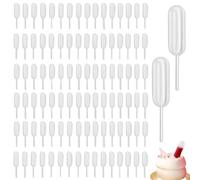 Fuxiann 80 Pack Pippets, White Plastic Pippets Dropper | White Plastic 4ml Cupcake Plastic Pipettes for Cupcakes Dessert Liquid Transfer Baking