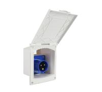 FUXIU 220V-240V 16A 23A Power Outlet Box, Enclosed Lockable WeatherproofOutdoor Electrical Receptacle Panel