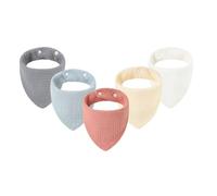 FUXIU 5pcs Baby Bibs Six Layer Cotton Muslin Newborn Bibs Adjustable Closure & Practical Baby Bandana Bibs