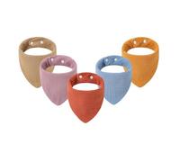 FUXIU 5pcs Baby Bibs Six Layer Cotton Muslin Newborn Bibs Adjustable Closure & Practical Baby Bandana Bibs