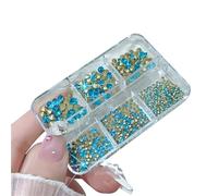 FUXIU 610Pcs Nail Crystals 3D Nail Art Rhinestones Pointed Back Charms Gems Stones for Nails Decoration Makeup Clothes Shoes