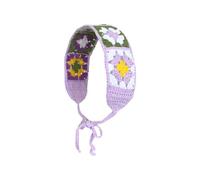FUXIU Crochet Headband Hollow Out Hair Kerchief Tie Back Headwrap Ethnic Style Flower Pattern Turban for Girls Photo Props