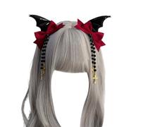 FUXIU Gothic Dark Hair Clip Girls Barrettes Black Hairstyles Devil Wing Hair Clip Gothic Bat Wing Versatile Barrettes
