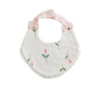 FUXIU Korea Newborn Girls Boy Bibs Absorbent Baby Teething Bibs Feeding Bibs Adjustable Strap Newborn Burp Cloth Present