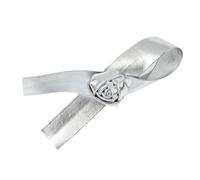 FUXIU Metallic Silver Bows Elegant 2000s Side Clip Bows Hair Clip Metallic Rose Gothic Bows Bowknot Balletcore