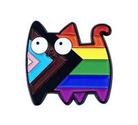 FUXIU Rainbow Cats Shaped Enamel Pin Elegant Animal Shaped Brooch Unisex Badge Stylish Accessory for Clothing and Hats
