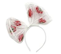 FUXIU Rose Headband Bows Headband Bowtie Headband French Lace Headband Gothi Headpiece Bowknot Day Of the Dead Headband