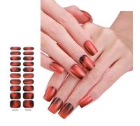 FUXIU Semi Cured Gels Nails Strips Korean Style Gels Nails Stickers Nails Polish Strips Gels Nails Wrap Nails Art Stickers