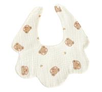 FUXIU Soft Bibs Drooling Apron with Pattern Baby Burp Cloth Strong Absorbent Feeding Bibs 4 Layer Waterproof Baby Bibs