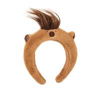 FUXIU Teens Cartoon Capybara Shape Headband Adult Plush Headpiece for Makeup Washing Face Sports Headband Anti Hair Slip