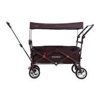 FUXLIFE Foldable handcart FX-CT700 Brown - foldable handcart for excursions & everyday use - padded seat area - with brakes - height-adjustable handle - space-saving folding handcart