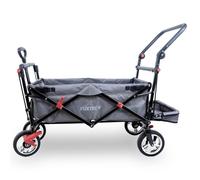 FUXLIFE Foldable Handcart FX-CT800 | Grey | Premium Folding Wagon with UV Sun Canopy | Padded Interior Extension | 75kg Capacity